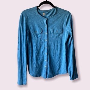 Carhartt Blue Button DoLong Sleeve Tee‎